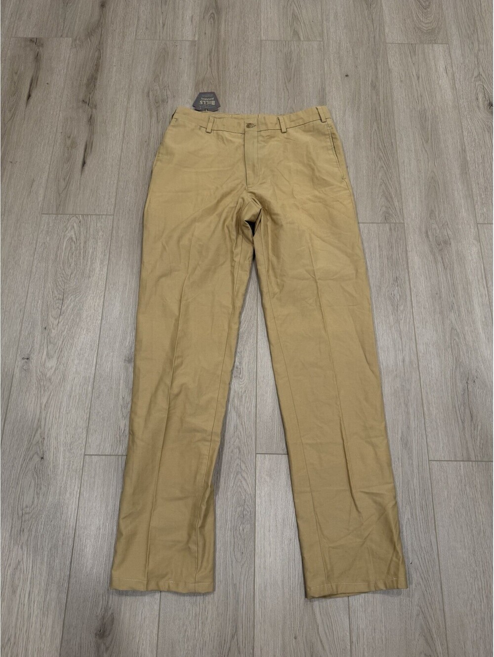 NWT Bills Khakis M2-BKDT POPLIN plain Front STANDARD FIT Brown Yellow 36x37